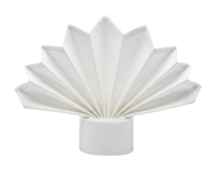 Elegant white napkin folding event table decorative design isolated on transparent background