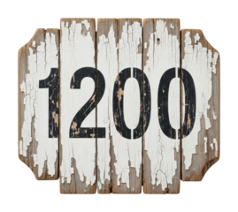 Weathered wooden signage 1200 rustic location detailed isolated on transparent background