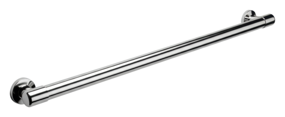 Installing a chrome grab bar for safety in bathrooms home guide isolated on transparent background