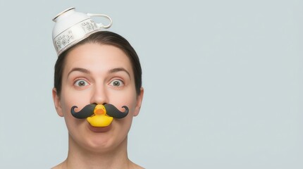 Surreal silliness unleashed a playful gathering of quirky characters in a minimalist studio capturing joyful expressions and whimsical moments