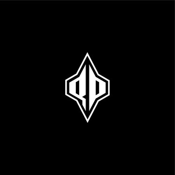 modern monogram gaming initial logo esport concept QD techno racing style design letter