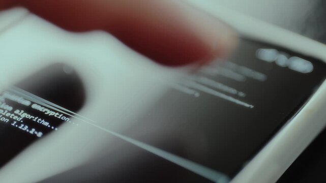Lines of text providing information on error log on smartphone screen