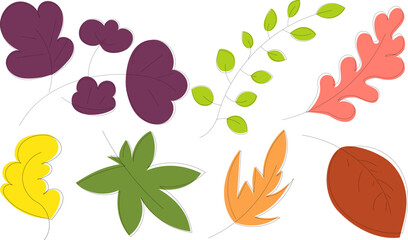 Vector clip art with autumn leaves