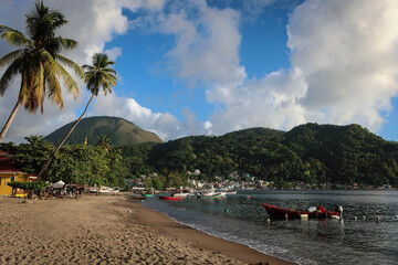 Soufriere town beach view, Saint Lucia