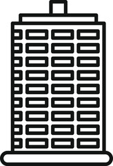 Obraz premium Skyscraper or office building outline icon representing urban architecture and business