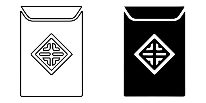 Red Envelope Icon Set Vector Illustration