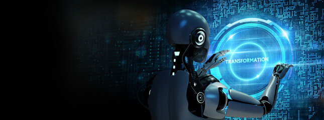 Business Transformation. Future and Innovation Internet and network concept. 3d illustration