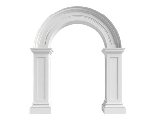 A simple yet elegant architectural feature with ornate columns against a plain white background
