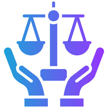 Equality And Justice glyph gradient icon
