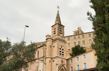 Fototapeta premium Church of Saint Jude, also known as the Church of Sainte-Madeleine, in Béziers, France. 