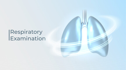 Human lungs examination banner. 3D lungs in a medical setting Healthcare medical concept.