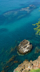 Ocean landscape beautiful sea view, vertical natural background.