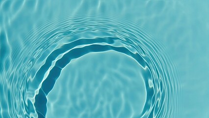 Clear Blue Water Surface with Circular Ripples and Refractions.