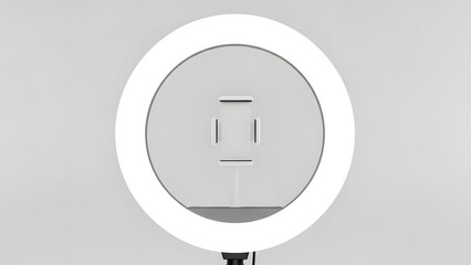 Modern LED ring light, a professional studio lighting solution providing bright, uniform illumination for photography, videography, and high-quality content creation