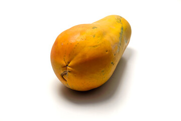 ripe papaya fruit isolated on white background