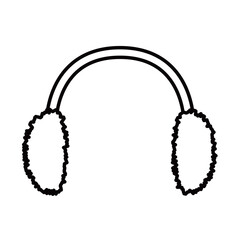 冬の防寒具・イヤーマフのシンプルなイラスト