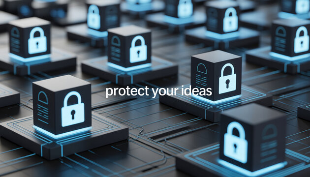 Protecting ideas with digital padlocks on circuit boards for cybersecurity - Powered by Adobe