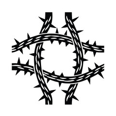 Intertwined Thorny Branches Vector Pattern