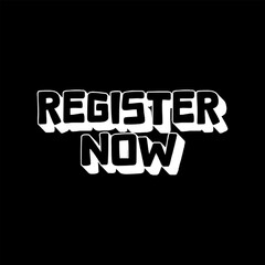 Vector Text Illustration For Register Now.