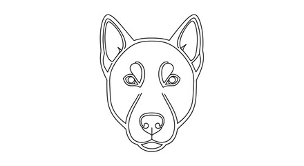 Obraz premium Minimalist Line Art Illustration of a Dog's Face with Key Features and Expressive Eyes