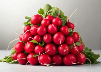 Fresh ripe radish closeup isolated on white background