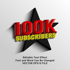editable inflate thank you 100k subscribers text effect