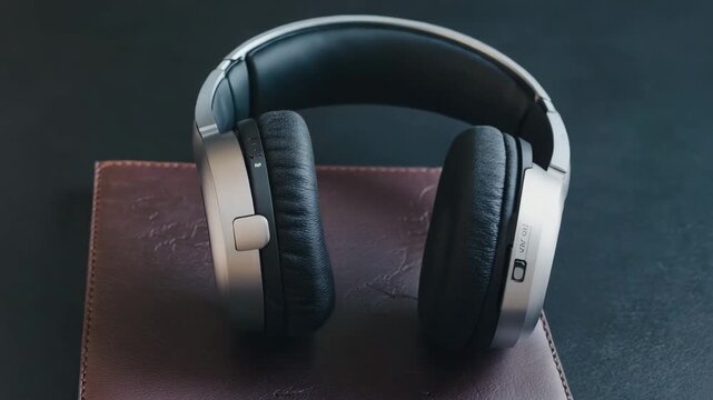 camera rounding the headphones cinematic advertisement
