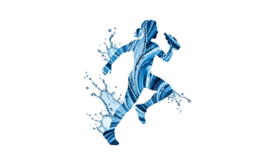 Illustrative silhouette of a dynamic water splash on a transparent background, ideal for digital art and graphic design.