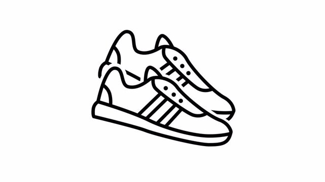 Sneakers Icon Animation 4K Transparent Background Seamless Loop 