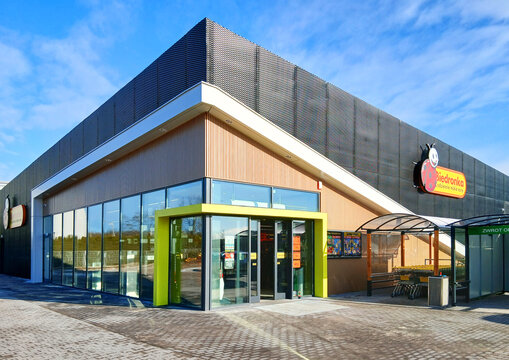 Koninko, Poland - 3 January 2026: Biedronka supermarket - one of the largest chain supermarkets in Poland.