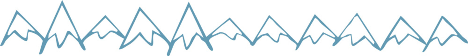 デザイン素材・飾りパーツ　背景に使える山並みライン