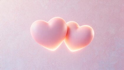 Obraz premium Soft pink heart-shaped background with smooth gradients and gentle glow. Minimalist romantic design emphasizing warmth, love, and elegant simplicity.
