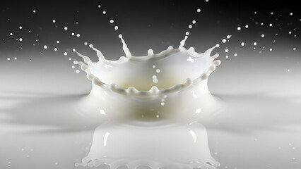 High-speed capture of a milk splash creating a dynamic crown formation