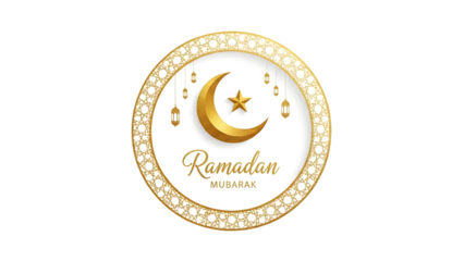 Ramadan mubarak islamic crescent moon logo