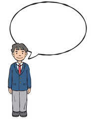 男の子制服　ブレザー　吹き出し付き