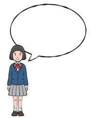 女の子制服　ブレザー　吹き出し付き