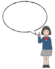 女の子制服　ブレザー　吹き出し付き