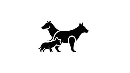 Naklejka premium Canine Family Silhouette Logo