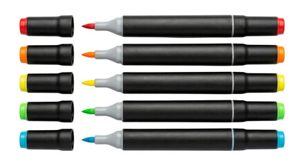 Colorful Marker Pens Set Isolated on White Background