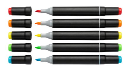 Colorful Marker Pens Set Isolated on White Background