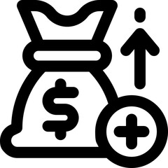 surplus line icon. Clean and minimalist vector icon for websites, mobile apps, presentations, and logos. Fully scalable and customizable for any project. © Yaprativa