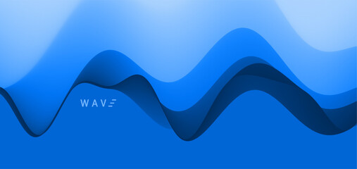 Blue abstract ocean seascape. Sea surface. Realistic landscape with waves. Nature background. Cover design template. 3d vector illustration for banner, flyer, poster or brochure.