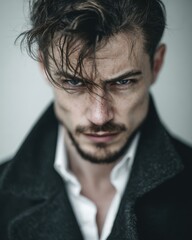 man minimal contempt look