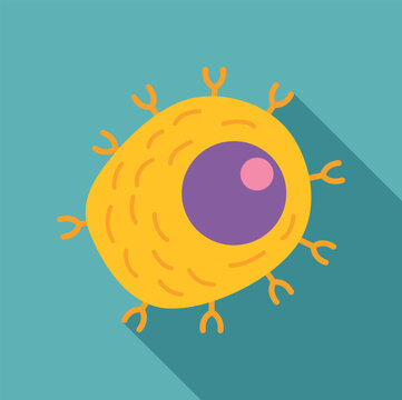 B cell illustration with receptors on its surface representing immunology graphic