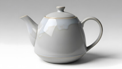 Elegant porcelain teapot suitable for kitchen decor, tea service, or promotional material for cafes and restaurants.