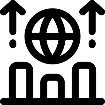 global economy line icon. Clean and minimalist vector icon for websites, mobile apps, presentations, and logos. Fully scalable and customizable for any project.