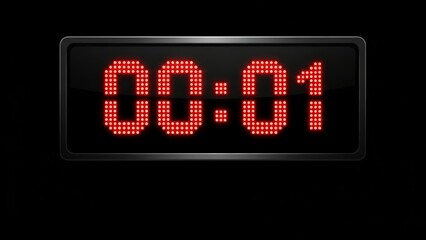 Digital Timer Displaying One Second Red LED Lights.