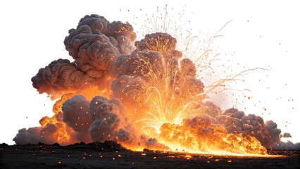 A massive cluster of chaotic fire bursts appearing like an explosion on a gigapixel standard scale with intense