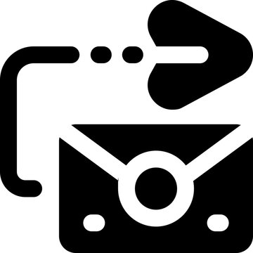 invite send glyph icon. Strong and solid vector icon for websites, mobile interfaces, presentations, and visual branding. High quality and easy to edit.