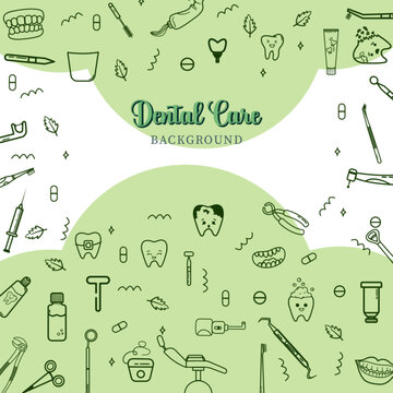 dental care hand drawn doodle dentist background